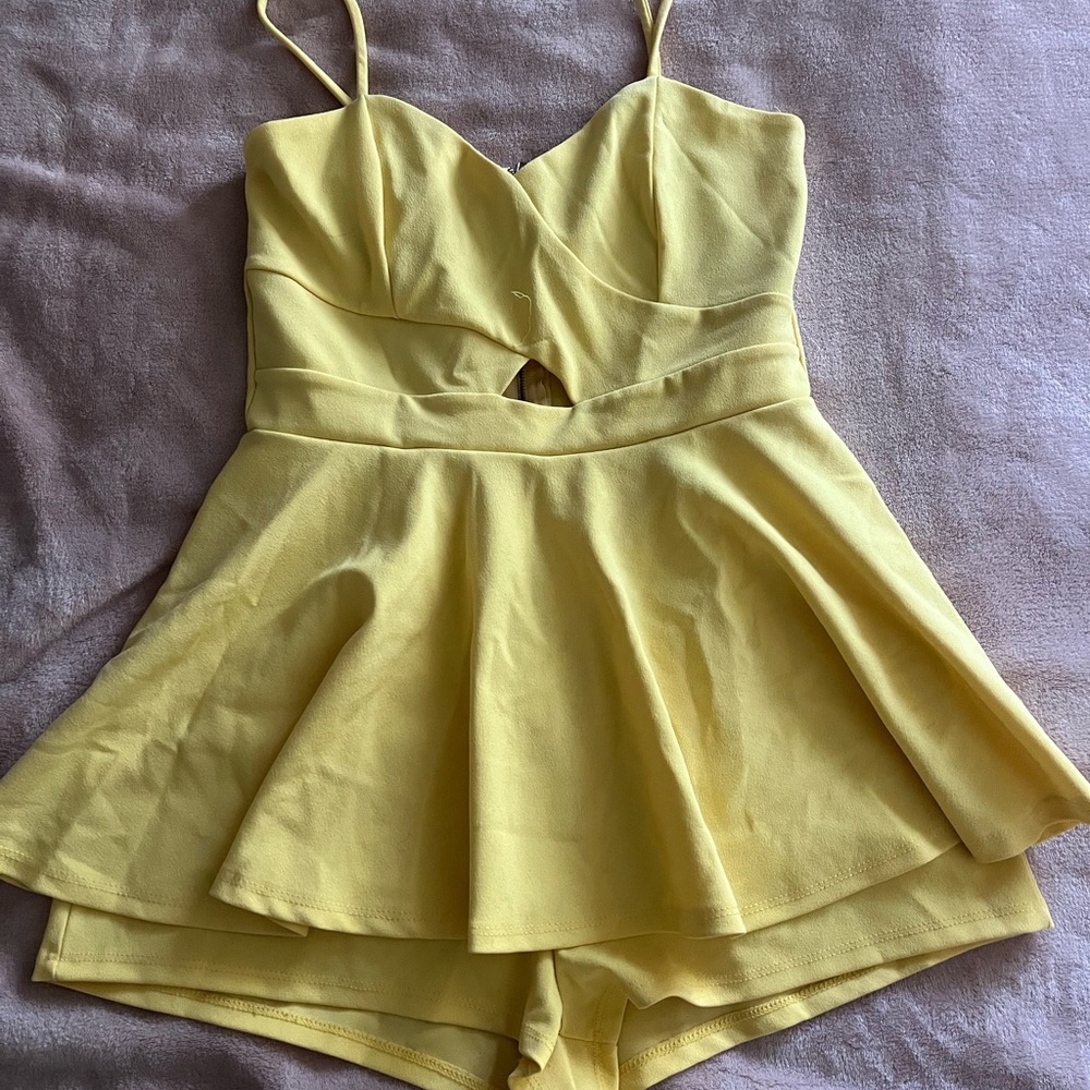 Fashion Nova Lemon Yellow Strappy Top